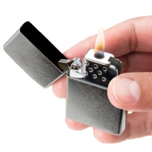 Zippo op gas