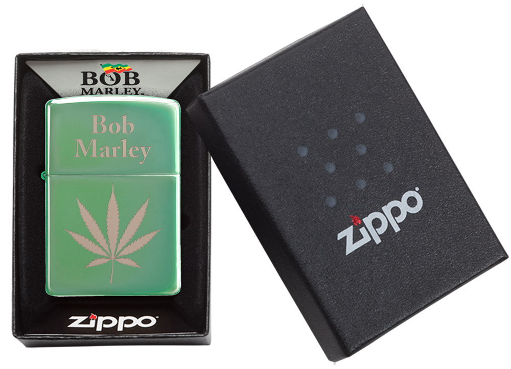 Zippo Aansteker Bob Marley Chameleon Leaf verpakking
