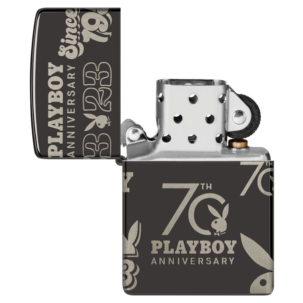 Zippo aansteker Playboy 70th Anniversary Lighter open