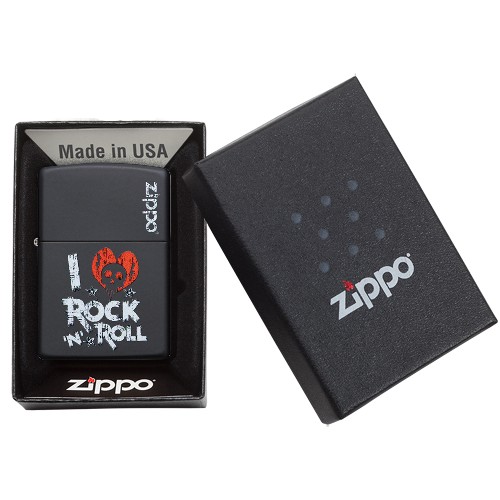 Zippo aansteker I love Rock \'N Roll verpakking