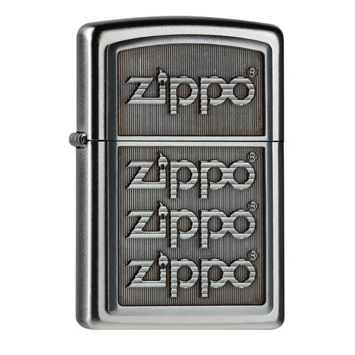 Zippo aansteker met 4 Zippo Logos 3D