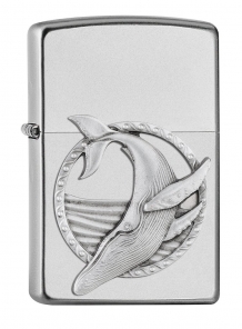 Zippo aansteker blue whale chrome