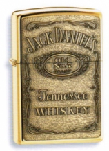 Zippo aansteker Jack Daniel\'s label brass emblem