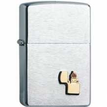 Zippo aansteker chrome brushed emblem