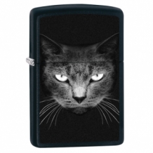 Zippo aansteker black cat face