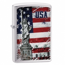 Zippo aansteker Statue of Liberty Flag