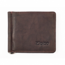 Zippo Money Clip Card Wallet Bruin voorzijde