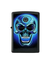 Zippo black matt with Color Skull