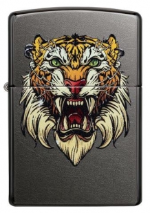 Zippo aansteker Sabretooth Tiger Design Front