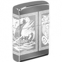 Zippo aansteker Viking drakkar Back