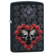 Zippo aansteker Anne Stokes Skulls and Red Roses