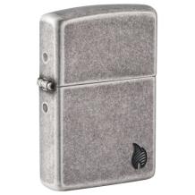 Zippo aansteker Armor Case Antique Silver with Flame 