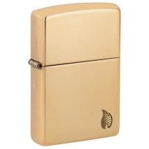 Zippo aansteker Armor Case Brass with Flame