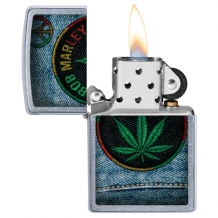 Zippo aansteker Bob Marley Patch open