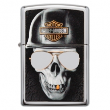 Zippo aansteker Harley Davidson Skull Helmet