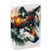 Zippo aansteker Wolf and Mountain