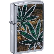 Zippo aansteker cannabis design wood