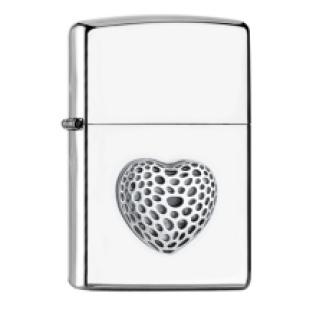 Zippo aansteker Mini Heart Chroom