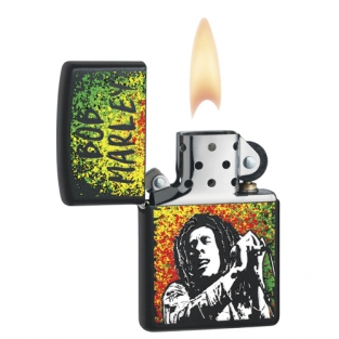 Zippo aansteker Bob Marley mat zwart