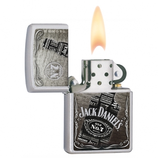 Zippo aansteker Jack Daniels Old No7 Satin Chrome bottle