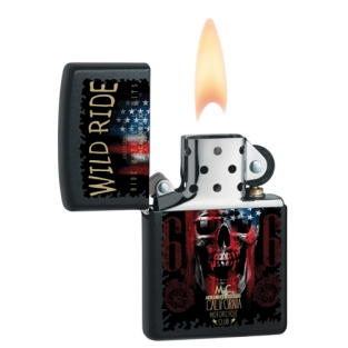 Zippo aansteker Wild Ride mat zwart