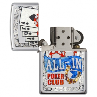 Zippo aansteker All In Poker Club open