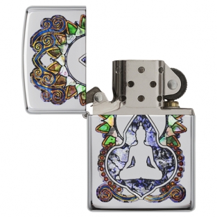 Zippo aansteker Buddha Fusion open