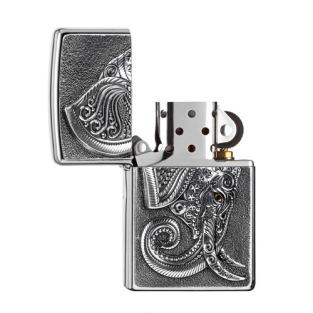 Zippo aansteker Elephant Head open