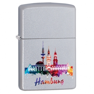 Zippo aansteker Hamburg watercolor