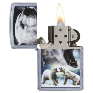 Zippo aansteker Mazzi - Polar Bear open