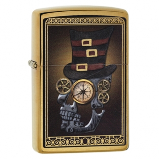 Zippo aansteker Mechanic skull with hat