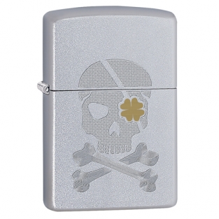 Zippo aansteker skull shamrock