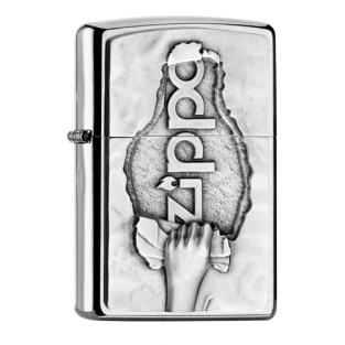 Zippo aansteker torn paper emblem