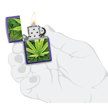 Zippo aansteker Cannabis Paars