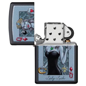 Zippo aansteker Lady Luck open