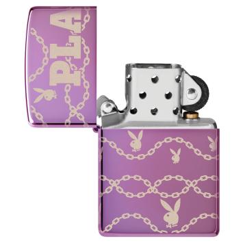 Zippo aansteker Purple Playboy Design. Open