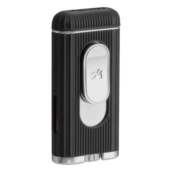 Xikar Hedron flat jetflame chrome - black aansteker