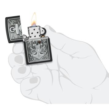 Zippo aansteker Skull with Anchor in hand