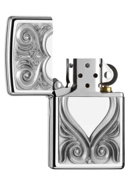 Zippo aansteker Heart Antique Emblem Open