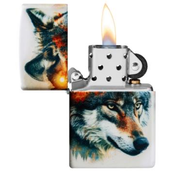Zippo aansteker wolf en gebergte