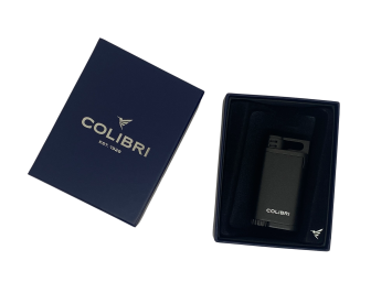 Colibri aansteker Single Jetflame Belmont Metallic Black in doosje