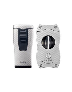 Colibri Triple Flame Monaco Carbon Fiber zilver giftset