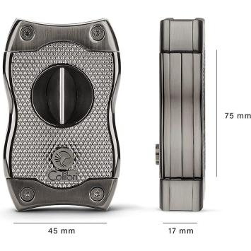 Colibri sigarenknipper S-cut en V-Cut combinatie gunmetal