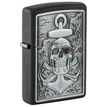 Zippo aansteker Skull with Anchor Schuinaanzicht