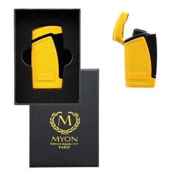 Myon double jet aansteker met punch geel
