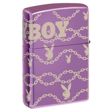 Zippo aansteker Purple Playboy Design. Achter zijkant