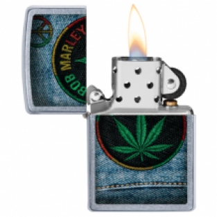 Zippo aansteker Bob Marley Patch open
