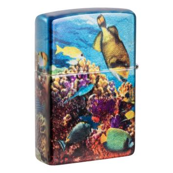 Zippo aansteker Deep Sea Premium Achteraanzicht