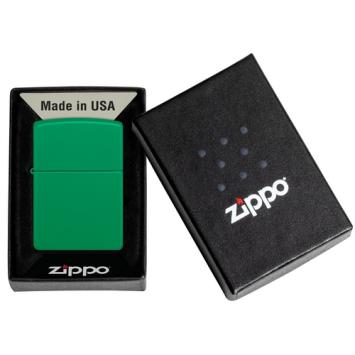 Zippo aansteker Golf Green Matte wit Zippo Logo in verpakking