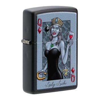 Zippo aansteker Lady Luck zijaanzicht